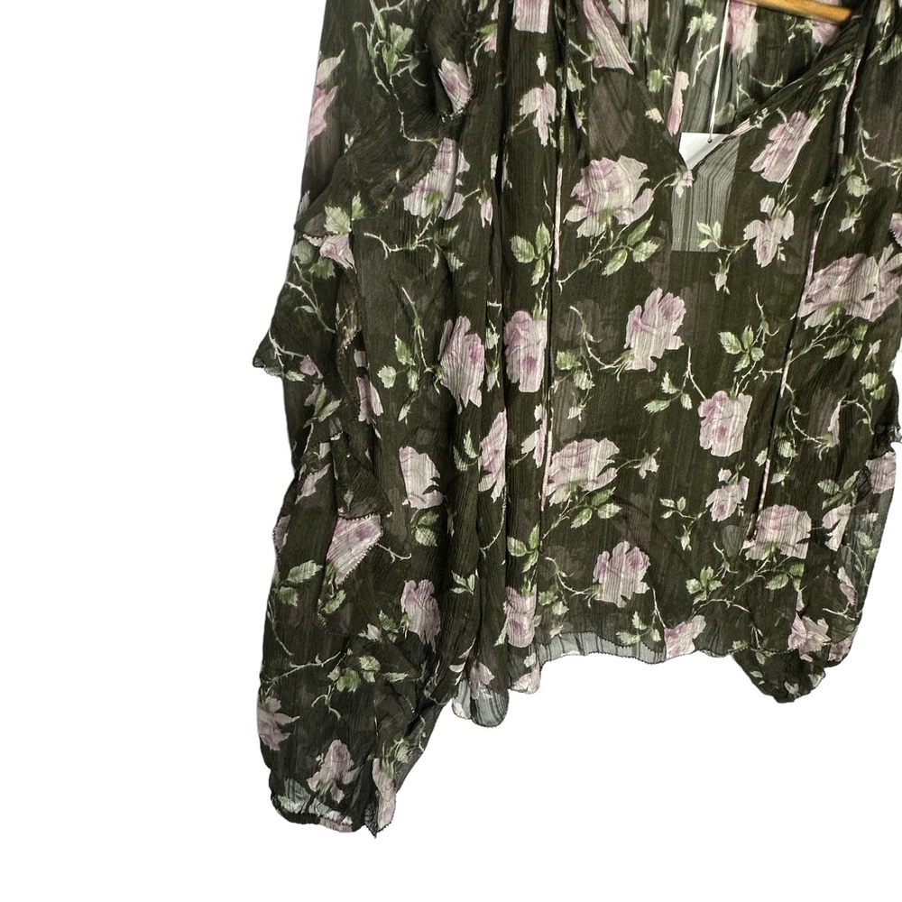 NWT Ulla Johnson Azalea Blouse in dark olive size 0 - Picture 14 of 15